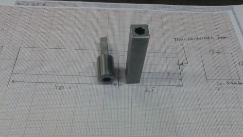 Axe de conversion en acier, carré de 7 mm mâle, hexagone femelle 7mm
